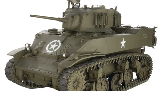 Lot 1387: World War II U.S. M5A1 Stuart Light Tank. Sold for $287,500