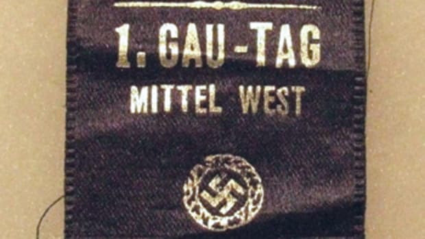  A Cleveland,Ohio, delegate wore this badge to the Die Freunde des Neuen Deutschland (FDND)Gau-Tag meeting held at the Palmer House in Chicago on October 20, 1934.