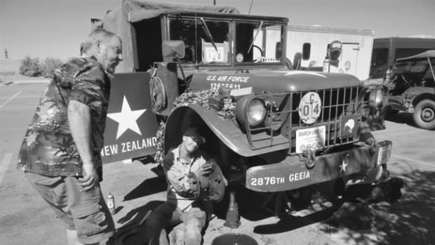  When operating historic military vehicles, you may not always have the luxury of doing repairs in a well-appointed shop. Sometimes, you have to be prepared to do “in-the-field” repairs as was the case with an M37 that needed a brake job during the MVPA’s Route 66 Convoy.