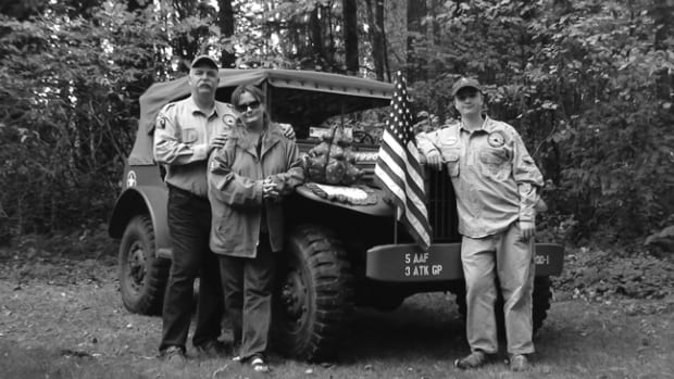  1943 Dodge WC56 posing for 2009 Christmas Card following the MVPA Lincoln Highway Convoy during which she traveled 5300 miles. Mark, Sundi, and Gunnar Sigrist – Gunnar is currently on active duty with the USMC.