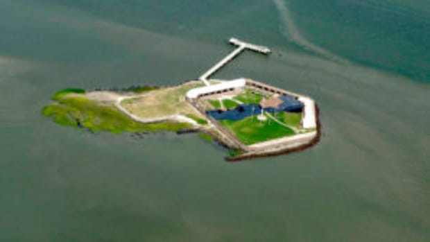  Fort Sumter National Monument encompasses three sites in Charleston: the original Fort Sumter, the Fort Sumter Visitor Education Center, and Fort Moultrie on Sullivan’s Island. Access to Fort Sumter itself is by private boat or a 30-minute ferry ride from the Fort Sumter Visitor Education Center or Patriots Point.