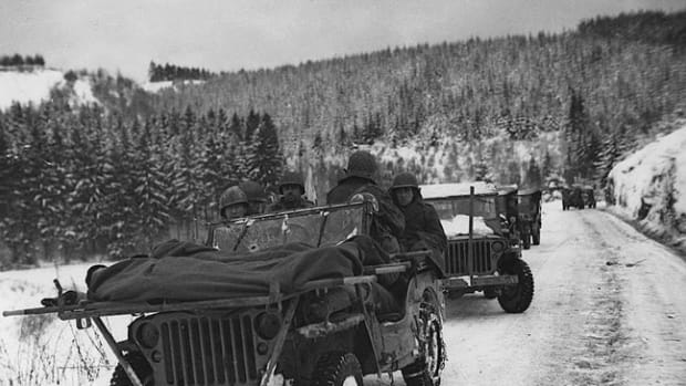 Although not originally designed or intended for use as an ambulance, the jeep’s small size, low profile, and capabilities in rough terrain made it an ideal vehicle for evacuating wounded soldiers from front-line combat areas.