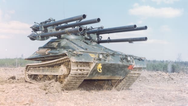 Period color image of a Marine Ontos in the field