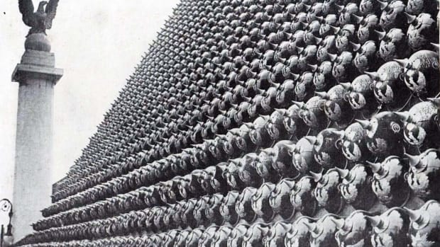 Pyramid of WWI German helmets at Grand Central, 1919.