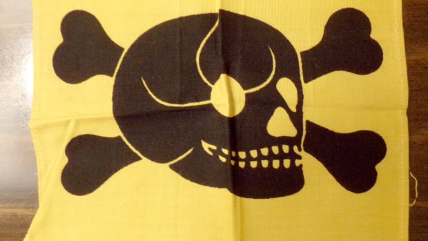 The Germans used small flags adorned with skulls and crossbones to indicate the presence of land mines.