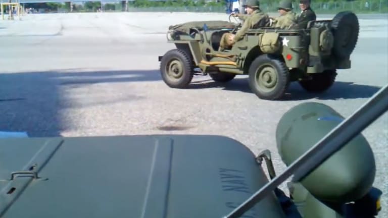 Video From Military Jeep Escort for Dignitaries Aboard SS John W. Brown Liberty Ship