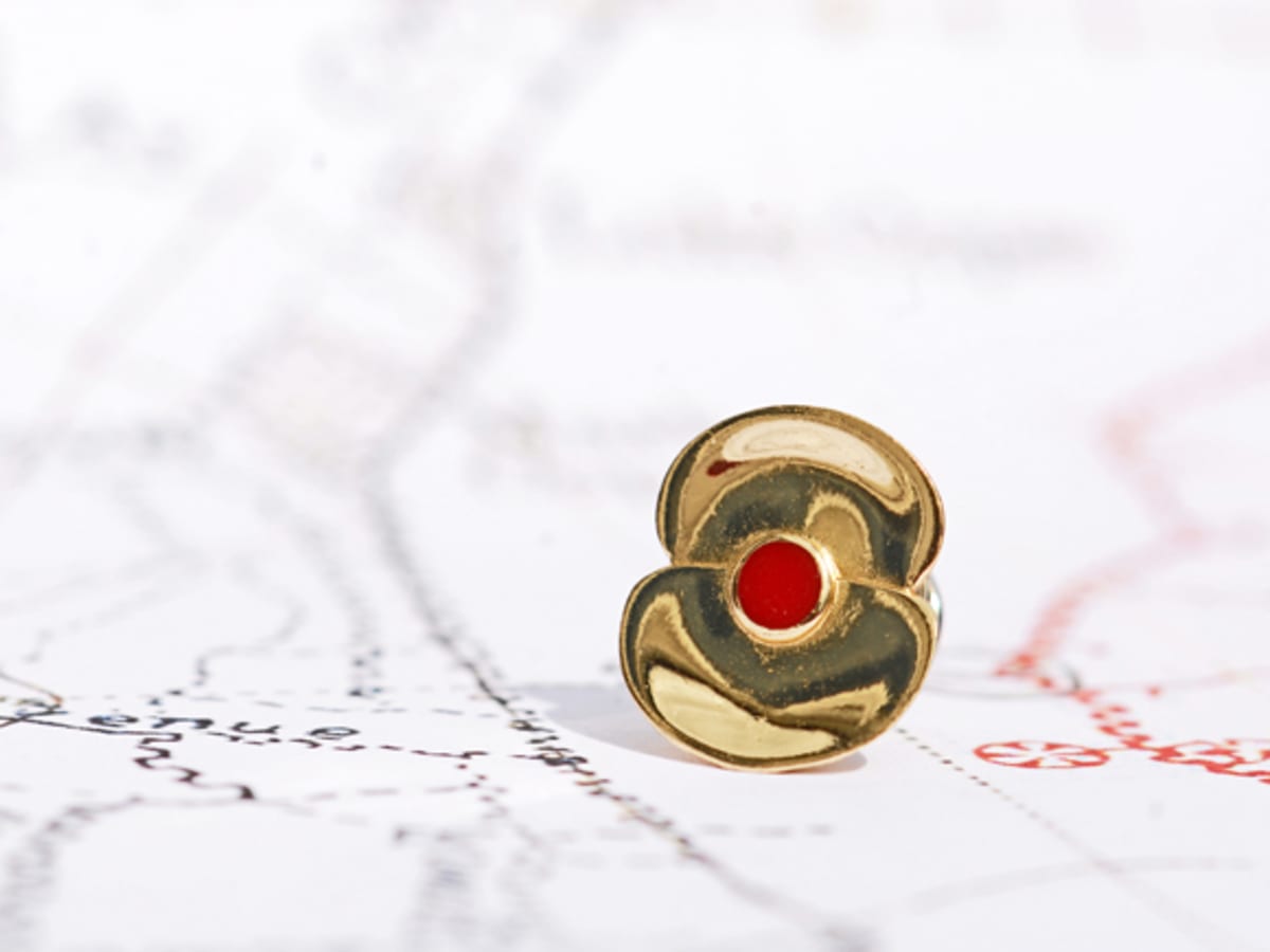 Official Royal British Legion The Poppy Collection ® Vintage Lapel Pin Gold Tone 