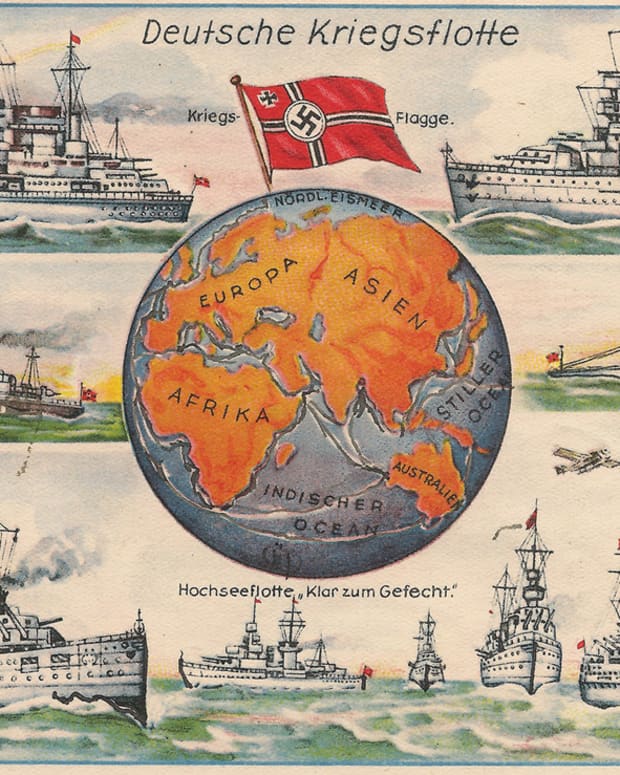 Propaganda was intended to inspire and empower. The might of the German Navy is seen in this postcard.
