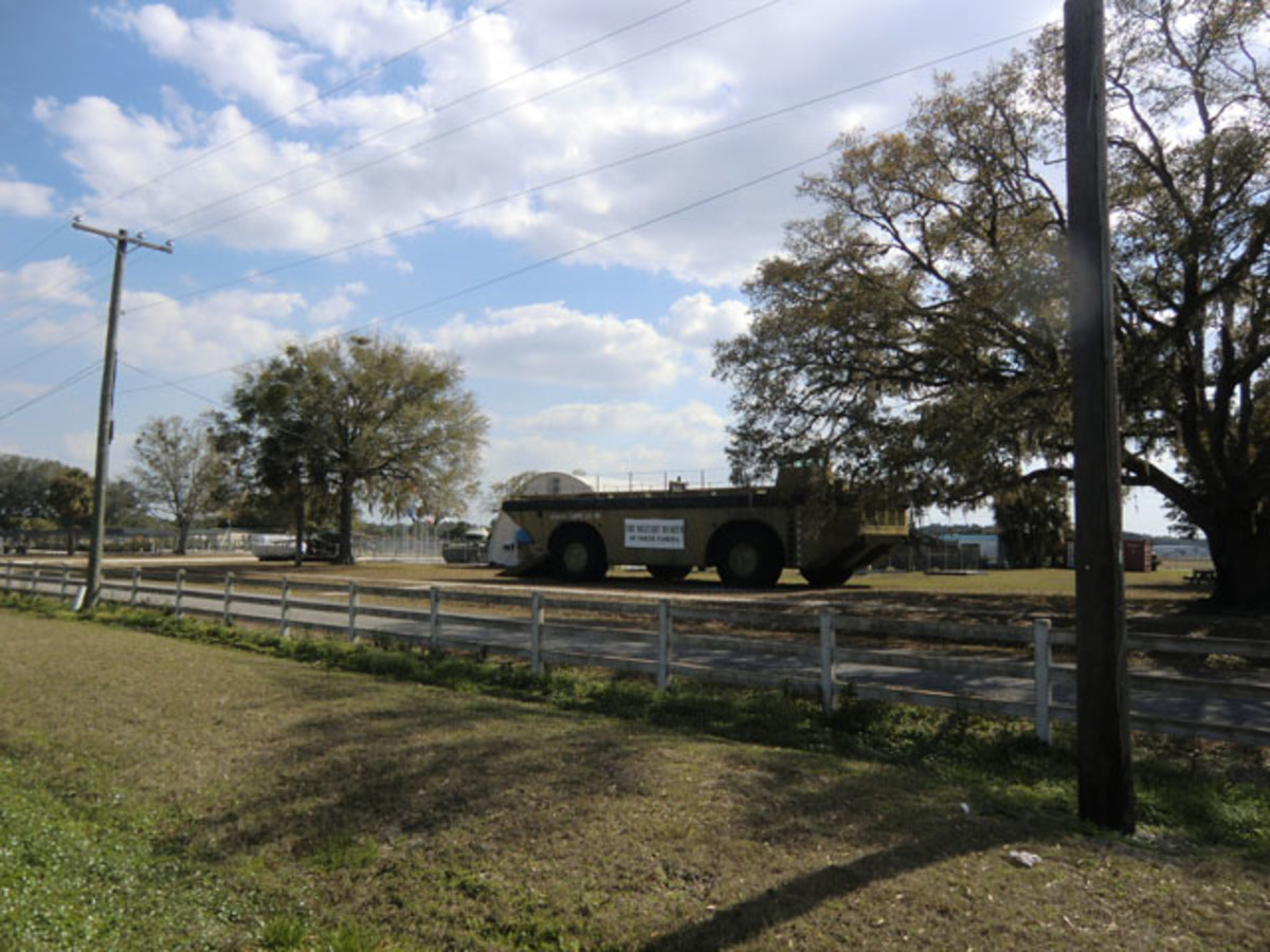 Once abandoned to slowly rot away, this LARC-X serves as a roadside billboard for the Military Museum Of North Florida. The Museum has many vehicles on exhibit in addition to displays inside their Quonset hut facilities.