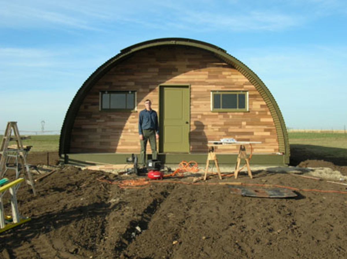 Gary Wirth completing the Quoset Hut
