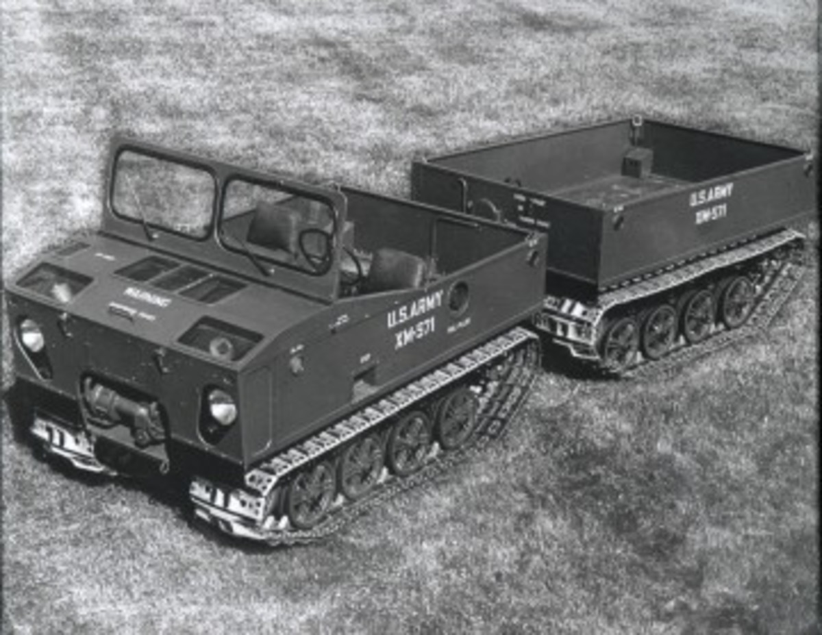 Although the M571 (as the Hagglunds BV-206 is known to the U.S. Army) is generally thought of as a snow vehicle, it is also fully amphibious. Many variants of the M571 SUSV (Small Unit Support Vehicle) have been produced, and some are now being surplused.