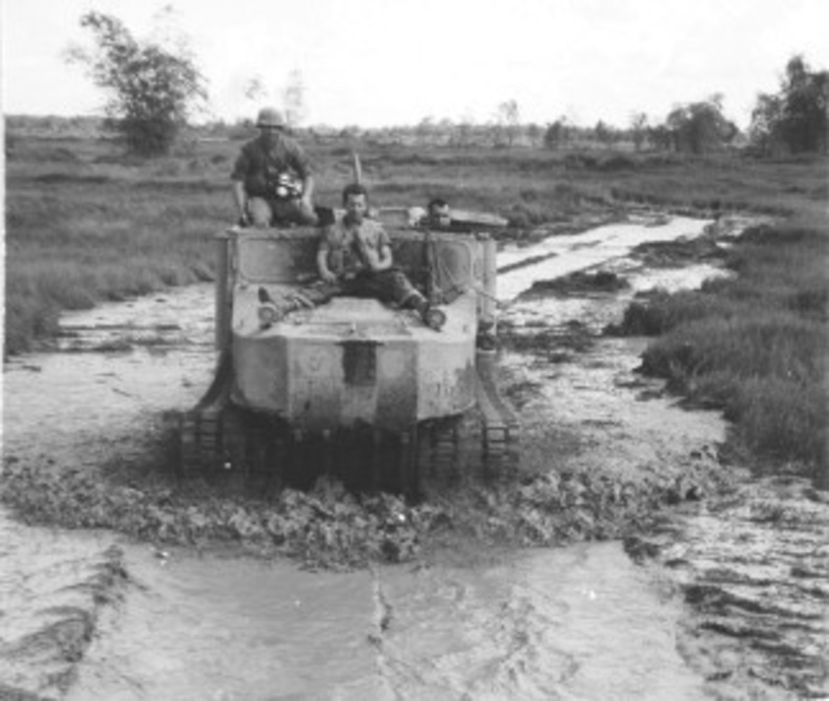 The Pontiac-built M76 Otter was envisioned as a replacement for the famed Studebaker Weasel. The aluminum-bodied vehicle was driven in the water by a propeller. Not well-received by the Army, the vehicles were none-the-less used by Marines in Vietnam, where this photo was taken near Da Nang in 1968.