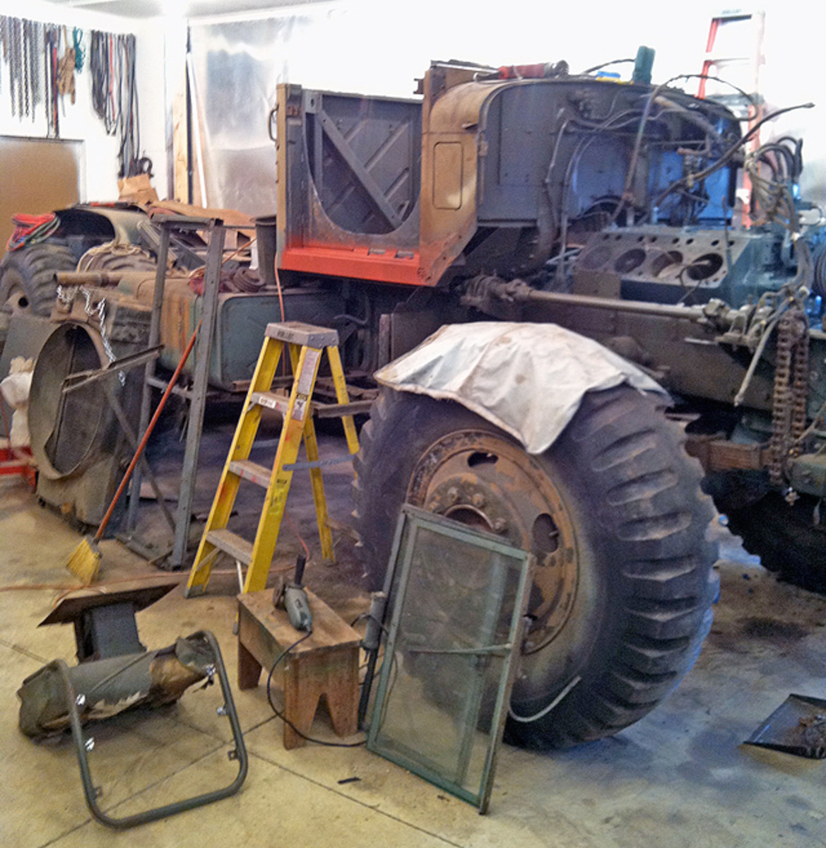 Here is the M125 being stripped of everything while the engine was being completely restored to running condition.
