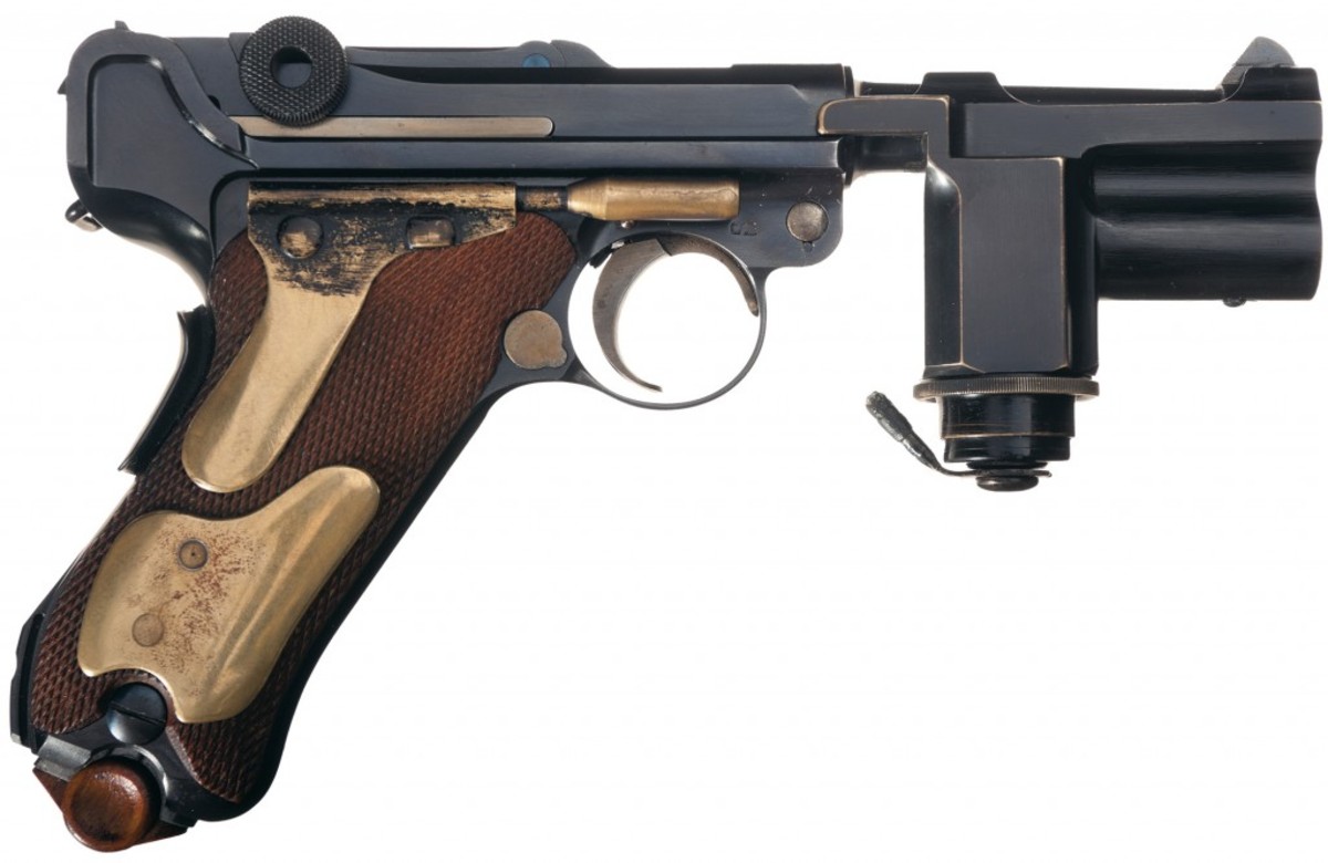Hitler Guard "Night Pistol" Luger Semi-Automatic Pistol with Flashlight Attachment and Holster. Sold for $184,000.
