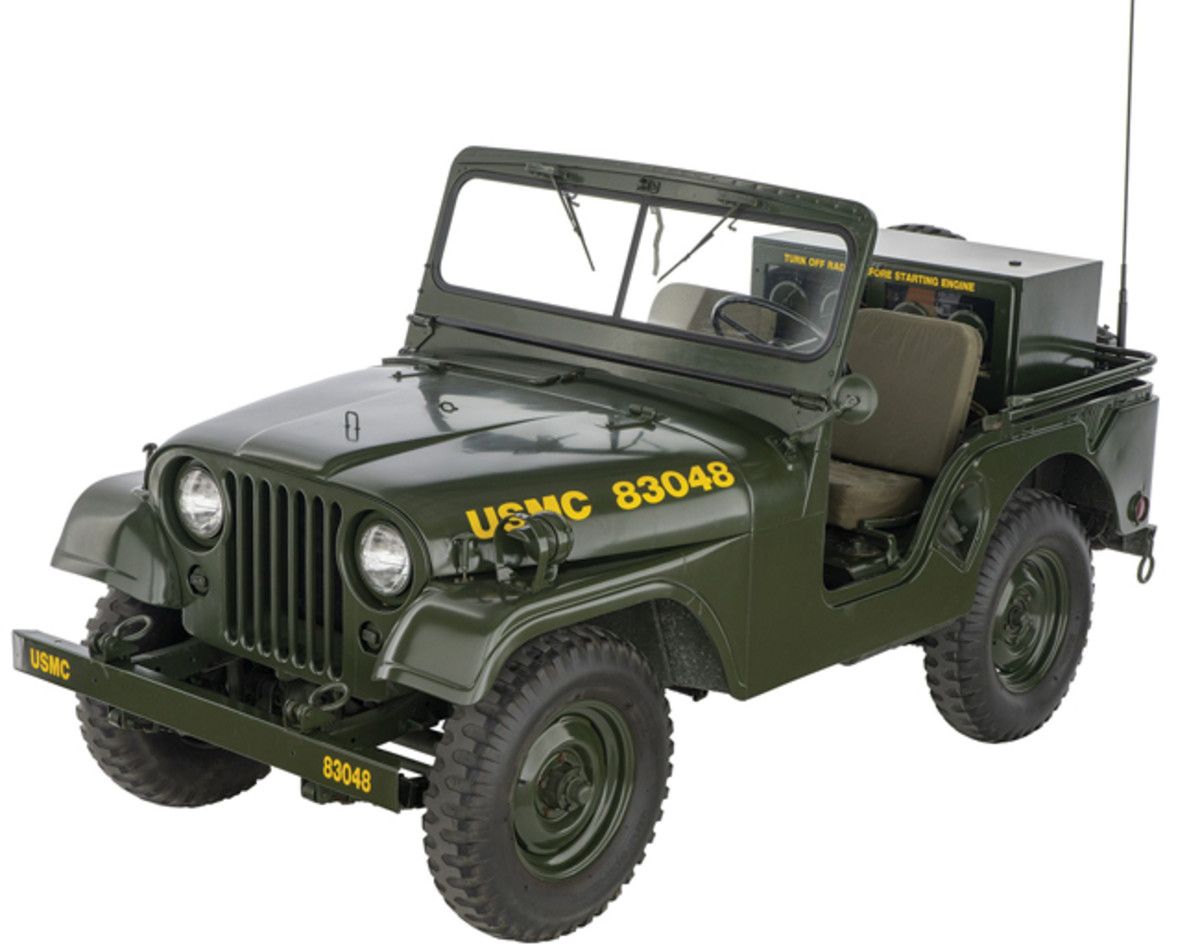 Lot 1426: USMC Kaiser M38A1 Radio Jeep. Sold for $12,650