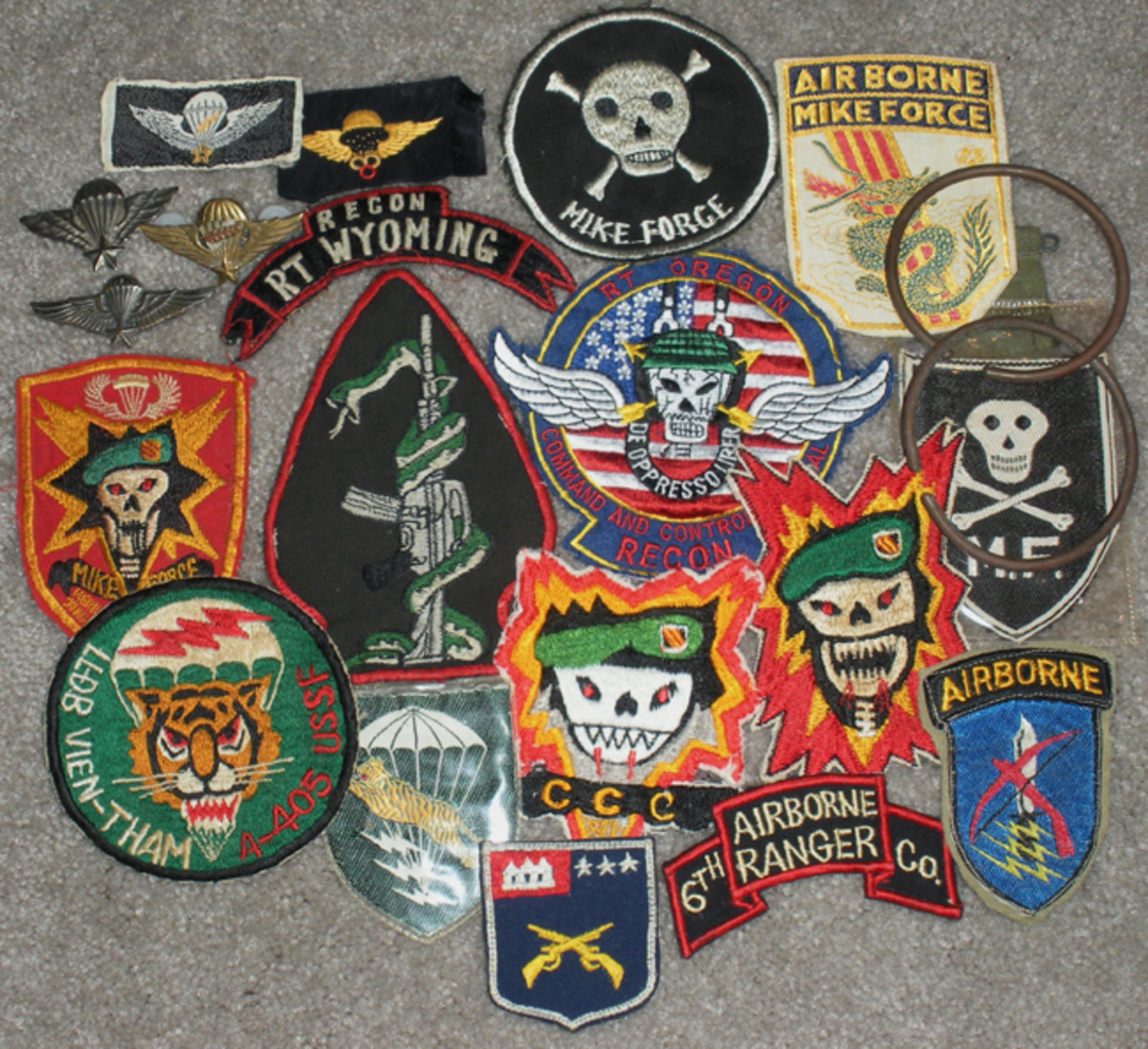 Ed warns, “Vietnam Special Force and MACV-SOG patches are among the most desirable insignia ever produced, but authentic pieces made during the war are actually quite scarce and in many cases, rare as hell. Having a SOG team member’s pocket patch made just for his team may have subtle differences with the “Cheap Charlie” patches made for collectors. Both were made during the war, but the identified team patch will command many times what the locally made collectors patch will bring.”