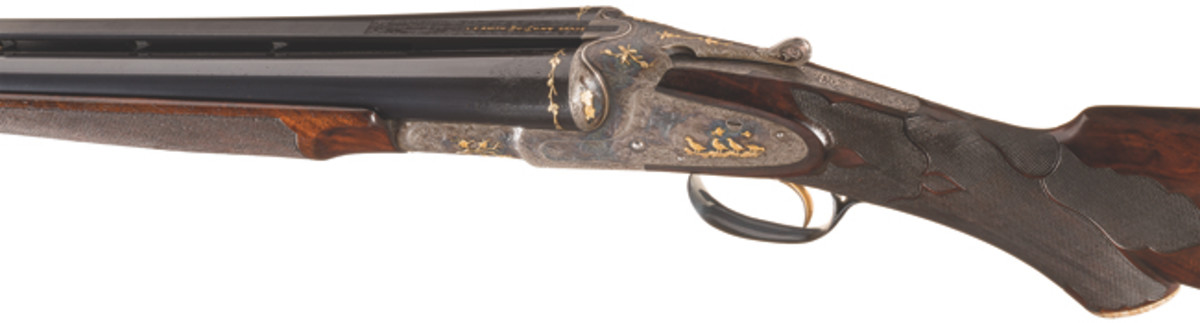  Extremely Rare Documented Factory Engraved and Gold Inlaid L.C. Smith Deluxe Grade Double Barrel Shotgun