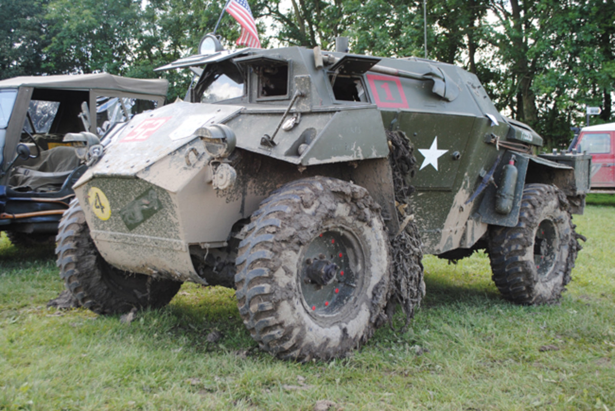 This mud-spattered Humber Scout Car shows the owner enjoys driving it in the same way units operated their vehicles during WWII.