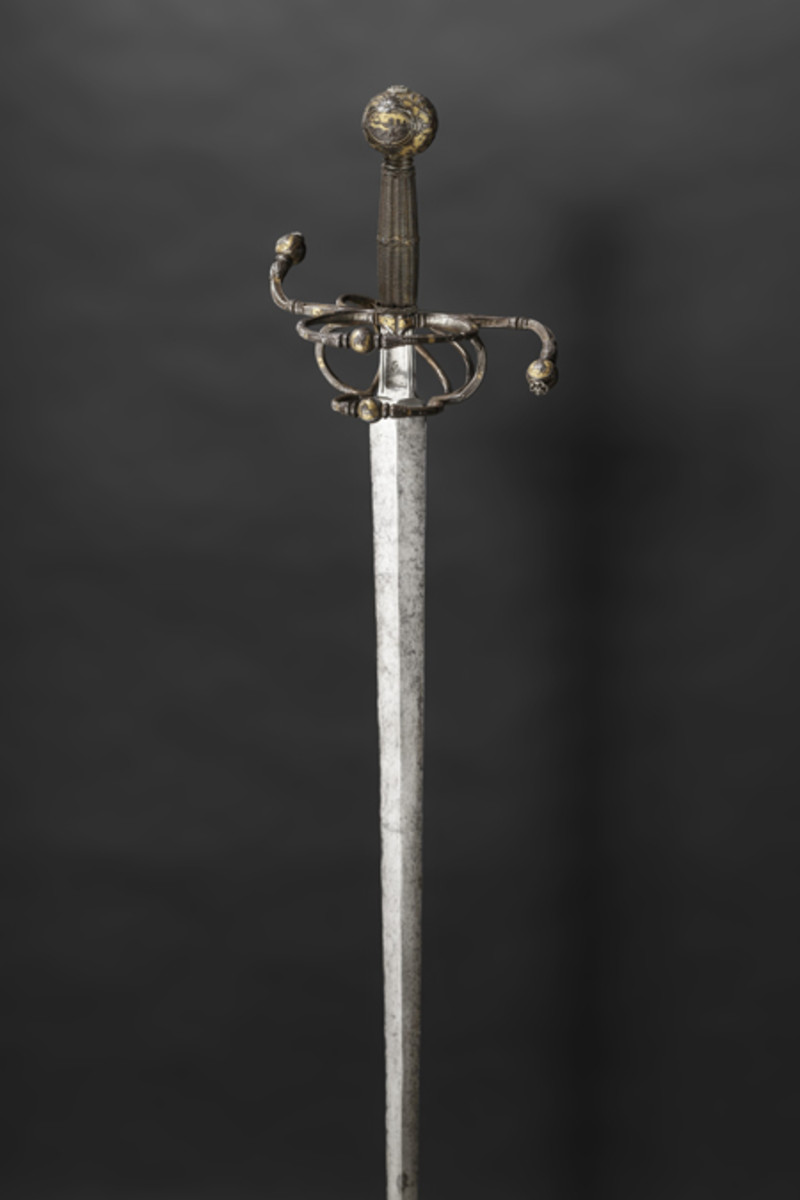 An exquisit chiselled French deluxe sword, circa 1600.