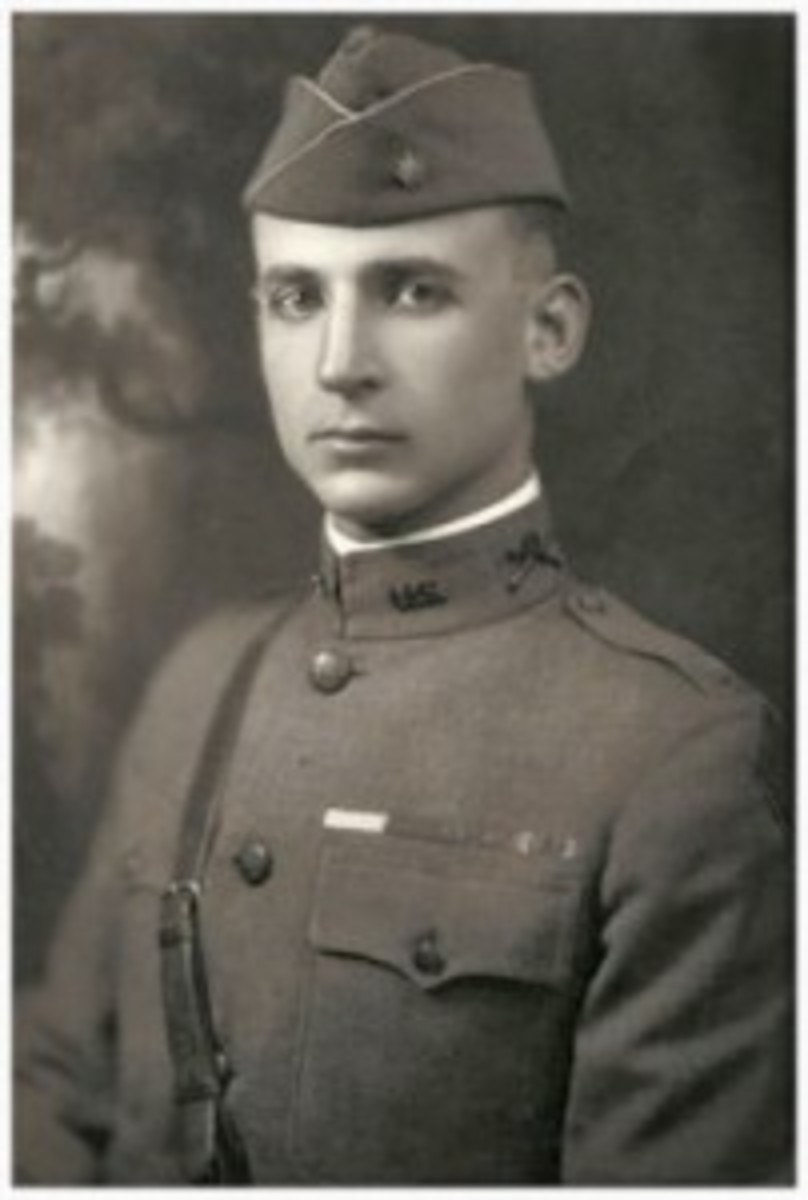 Capt. Edward C. Allworth poses for a picture in his uniform. Allworth earned the Medal of Honor for his actions at Clery-le-Petit, France, during World War I. Allworth’s son donated this prestigious award and seven other medals to the Army Heritage and Education Center at Carlisle Barracks, Pa., Nov. 6, 2013.