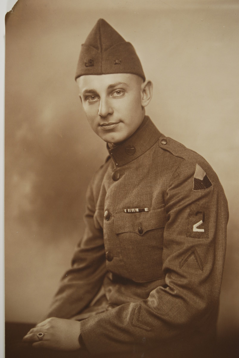  If we didn’t see it, we wouldn’t have believed it—Private John Lee Ritter is wearing a Tank Corps patch above a 2nd Army patch. John Adams-Graf Collection
