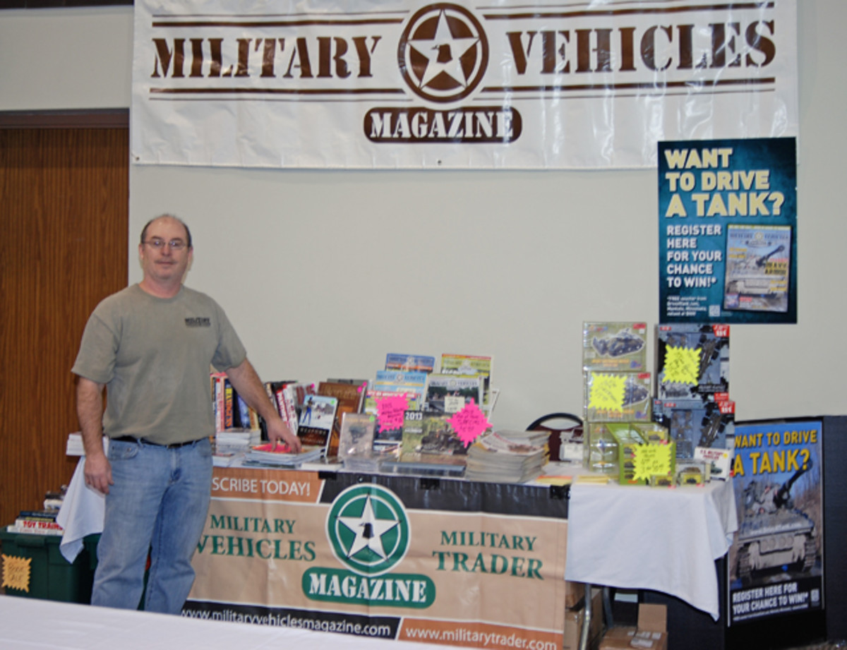 Our humble display at Military History Fest with Military Trader and Military Vehicles Magazine’s very own, “man-on-point,” Nick Ockwig, spreading the good word about our hobby.