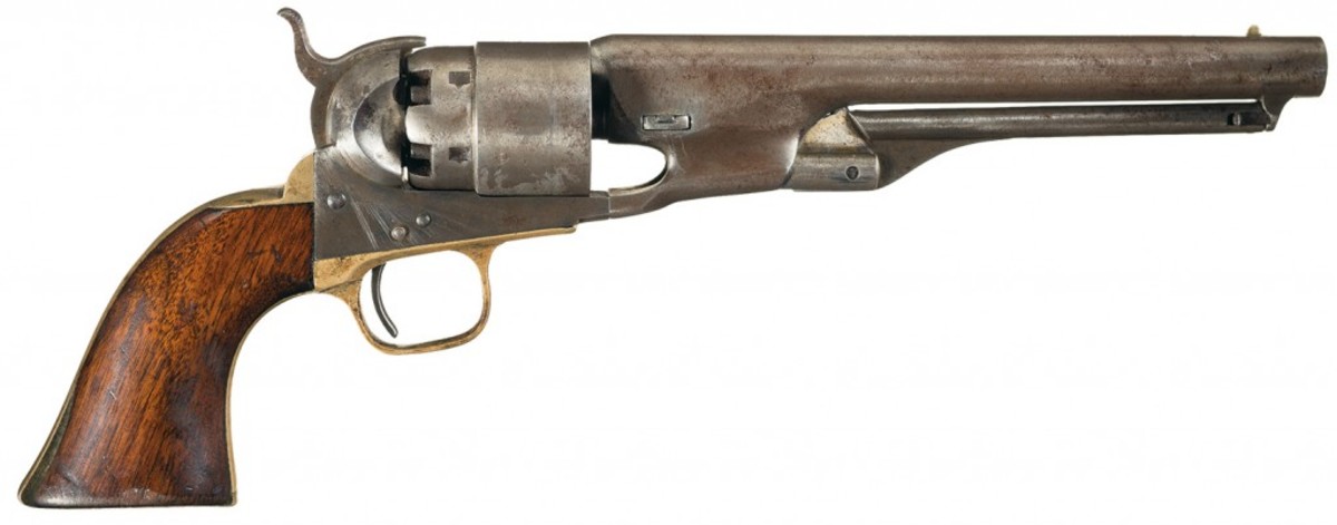 LOT66-Extremely Rare First Year Production Colt Model 1860 Army Revolver with Navy Size Grips and Two Digit (61) Serial Number