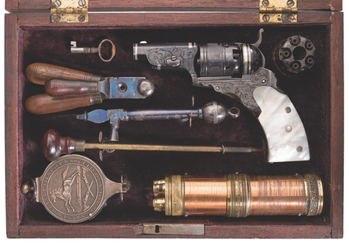 LOT1093-Highly Documented, Cased, and Earliest Known Factory Engraved Colt Pocket Model Paterson Revolver No. 1 (Baby Paterson) with Accessories