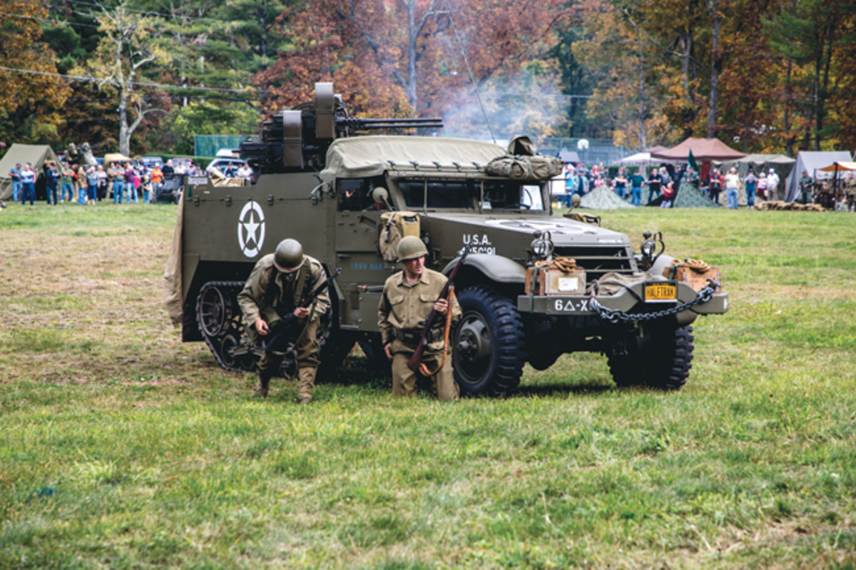  Past events at WWII Living History Weekend at the Mountain Brauhaus in Round Top, New York, featured the usual mix of Jeeps, motorcycles, and softskin vehicles. When two M16 half-tracks rolled into action with guns blazing, the surprise and excitement extended from the audience through the besieged German reenactors!