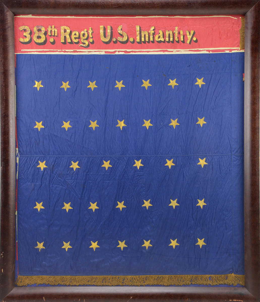 FLAG OF THE ALL BLACK 38TH REGIMENT US INFANTRY