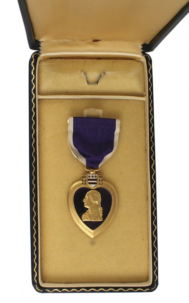 World War II Purple Heart awarded to Joseph W. Herbert, an African-American member of the “Red Ball Express” (minimum bid: $750).