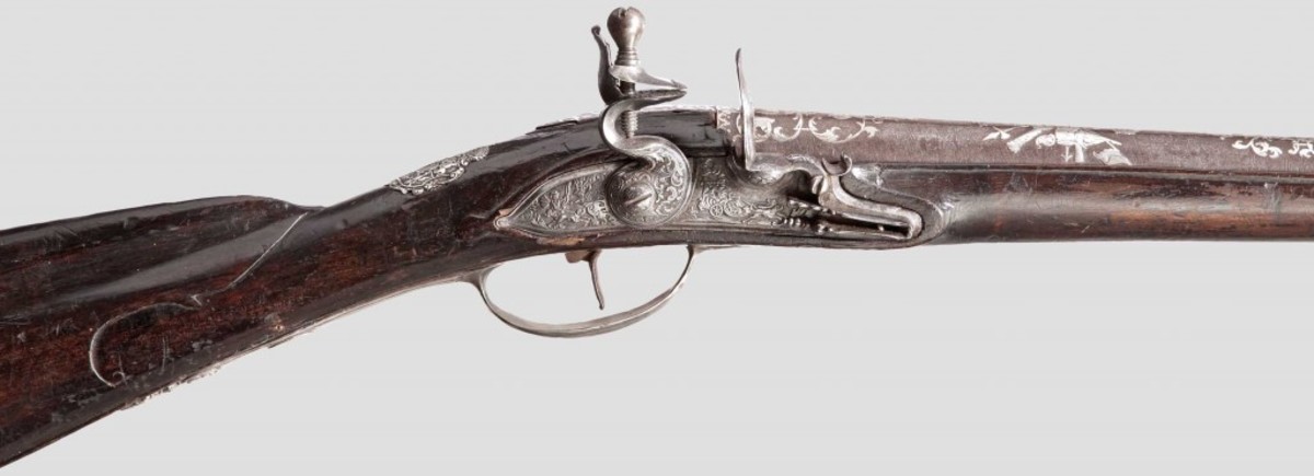 A significant Russian flintlock gun from Tula, dated 1747 and ascribed to the master Ilya Salishev.