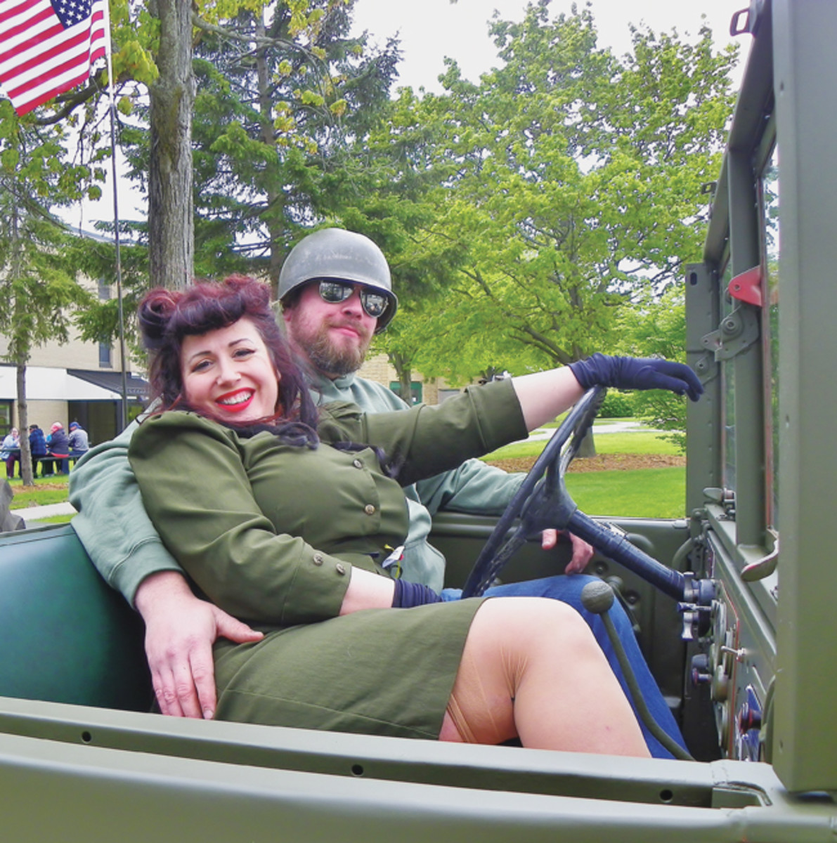  Yvonne and I at our first show at Kings Veterans Home in King, Wisconsin. on May 15, 2016. Not only was it the debut of Maggie the M37, it was my birthday. What a way to celebrate!