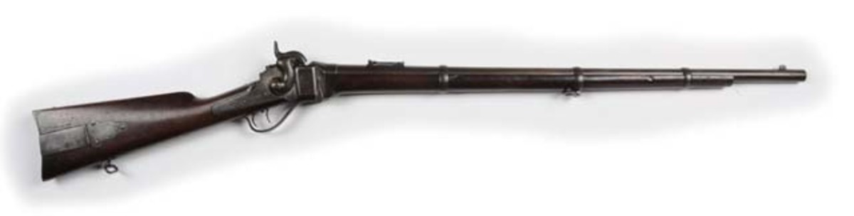 Sharps New Model 1859, Civil War era, one of 2,000 such rifles issued in 1862 to Hiram Berdan’s 1st and 2nd Regiments of the US Sharpshooters, $10,800. Morphy Auctions image