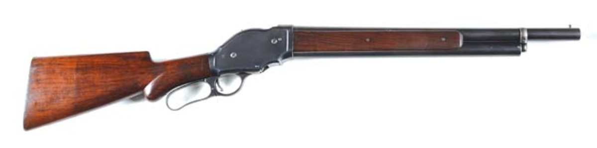  Scarce Winchester Model 1901 lever-action riot shotgun of a type that was used on stagecoaches and in prisons, $6,000