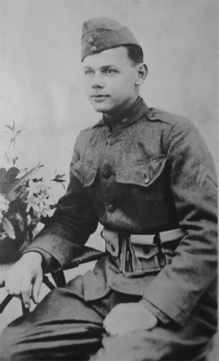  Corporal Leo G. Rauf, 301st Tank Battalion. He died, in action, on September 29, 1918, while manning the 6-lb gun on a Mark V tank. His body was laid to rest in a French cemetery and removed in 1921 to return to the United States for reinterment.