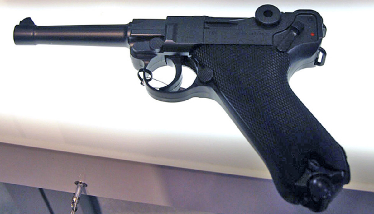 This fine looking Lugar is actually an air pistol and will be available from Umarex USA for about $80.