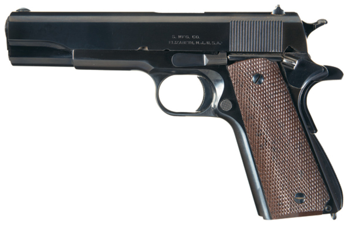 Exceptional and Rare World War II Singer M1911A1 Presentation Semi-Automatic Pistol. Sold: $40,250.