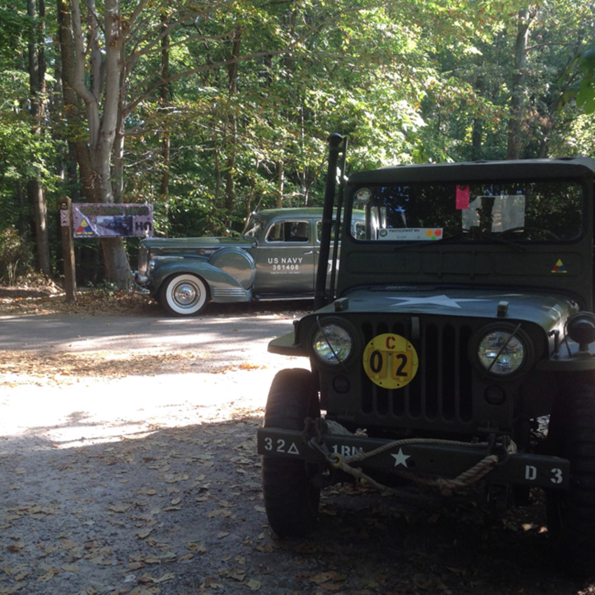 My M38 and the 1941 Packard Staff Car in Virginia during registration. Packard owned by Robert Morrison of Florida.