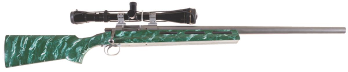 Lot 3642: Custom Hall Bolt Action Rifle with Scope. Estimated Price: $3,000-$4,500