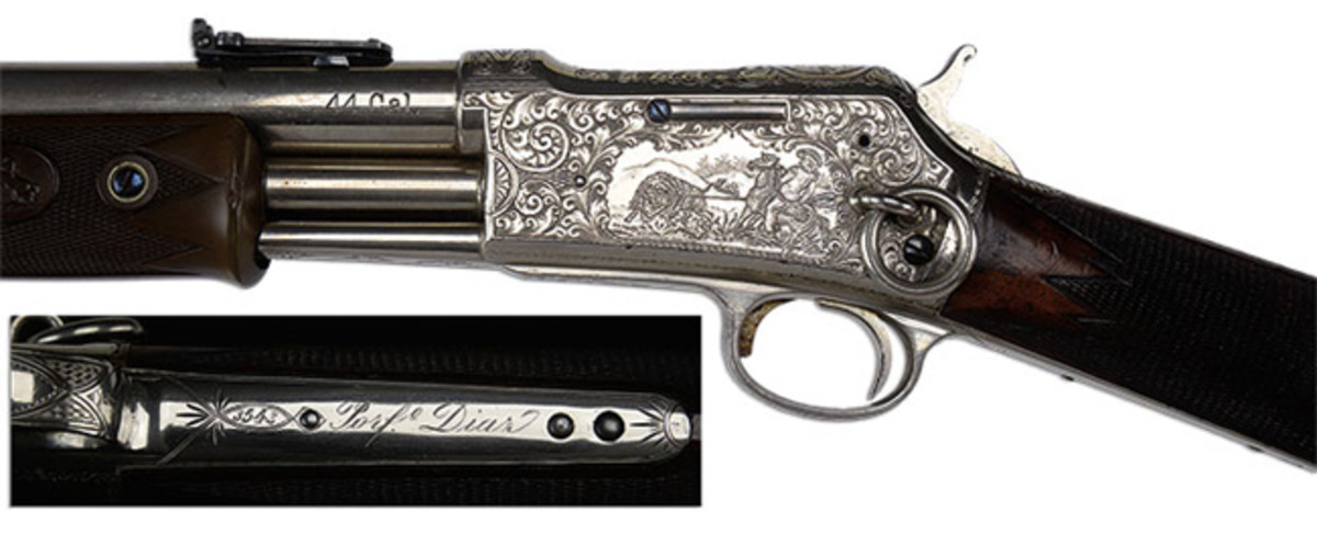  Engraved and Nickel Plated Colt Medium Frame Lightning Rifle that Belonged to Porfirio Diaz