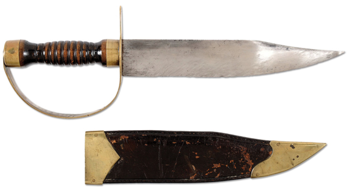 "Cap. E M Seago" Confederate Bowie Knife Made at Etowah Iron Works, Georgia, part of the extraordinary John Ashworth Collection, sold for $37,375.