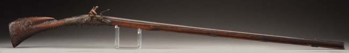  Fine French fusil de chasse [hunting musket] with wampum bead decoration, dated 1759. Top lot of the sale: $102,000