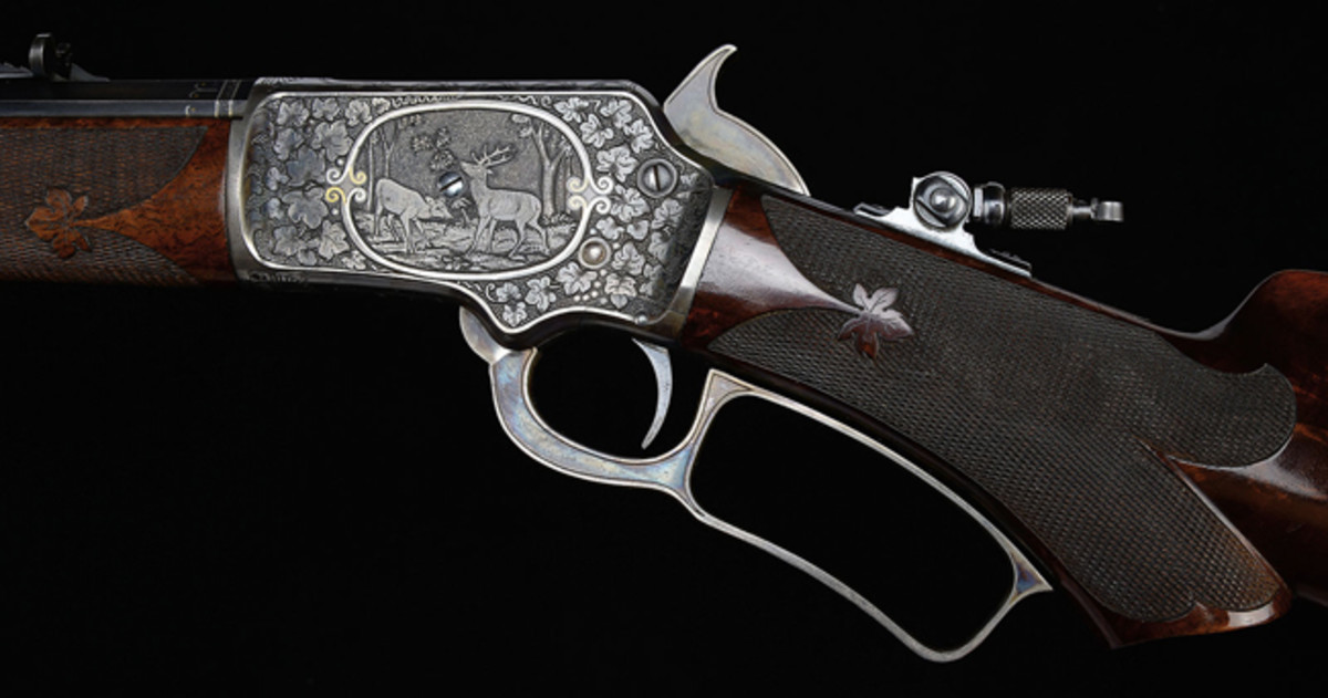 #10 Engraved Deluxe Special Order Marlin Model 1897, From an Extraordinary Single Owner Collector of Rare Marlins; estimated at $50,000-70,000, sold for $80,500.