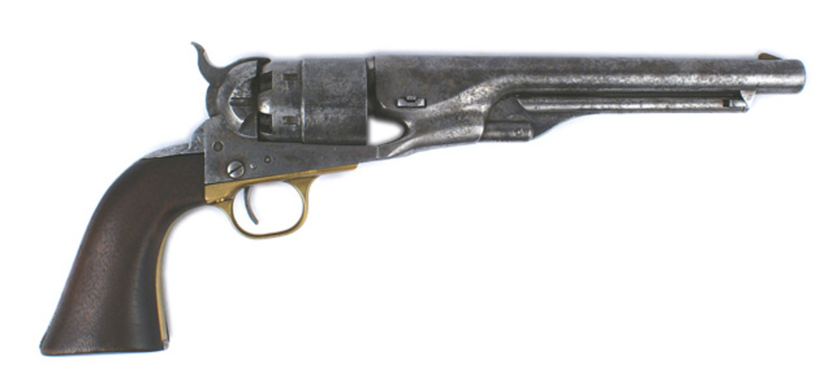 Colt Army M1860 percussion revolver, a four-screw type to accommodate a shoulder stock ($1,708). 