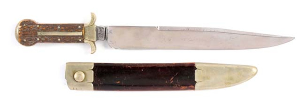  Early Forged-Bolster Dogbone Bowie Knife made for Wolfe & Clarks, NY