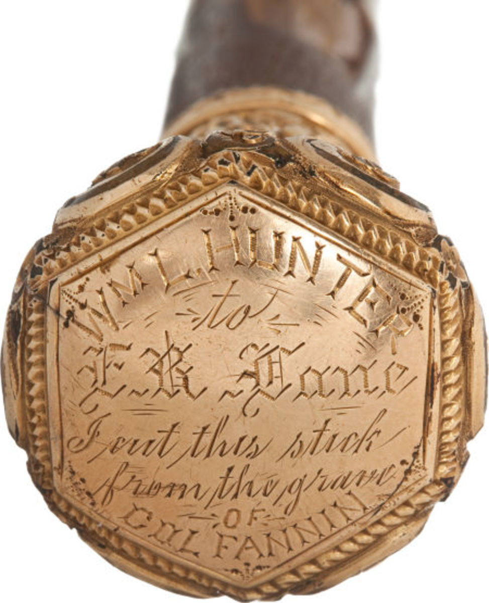 Presentation Cane from the Grave of Colonel James Fannin.
