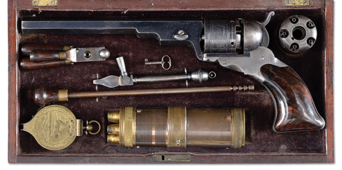 Extremely Rare Cased Colt No. 5 Holster Model Texas Paterson Percussion Revolver (est. $300,000-600,000), Sold for $345,000