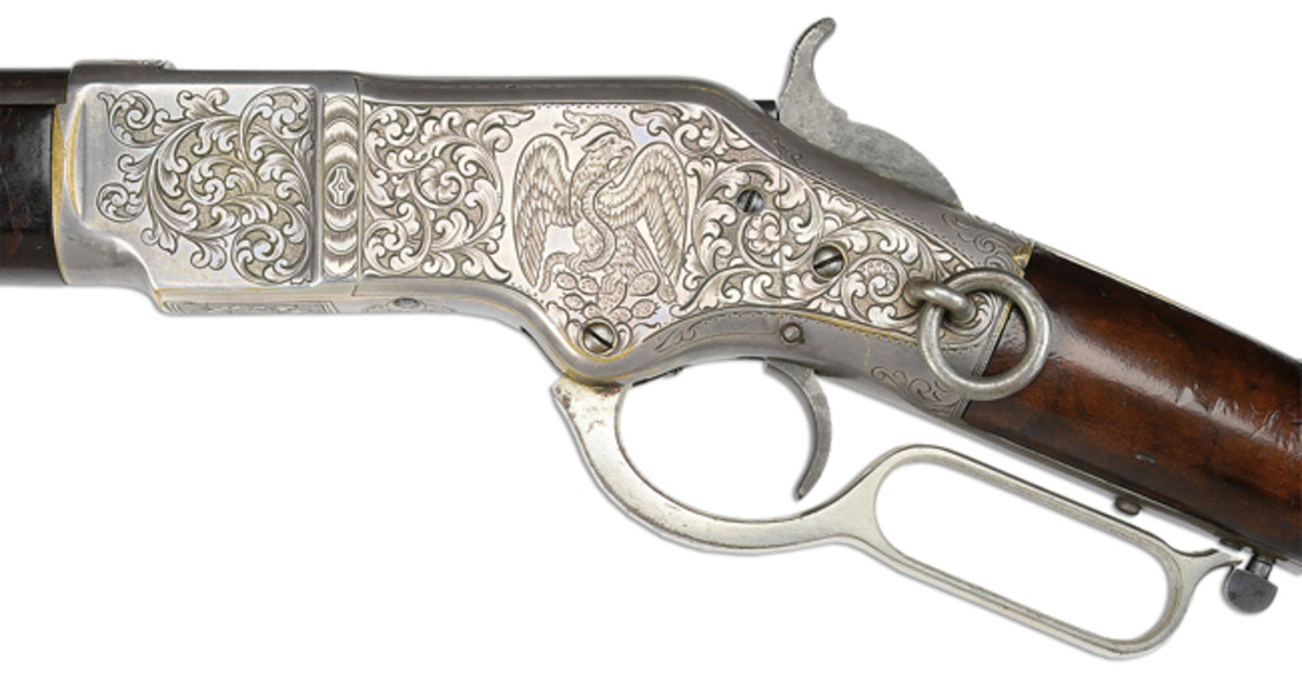 Rare Nimschke Engraved Winchester Model 1866 Saddle Ring Carbine (Stewart Collection) (est. $3,500-12,500), Sold for $31,050