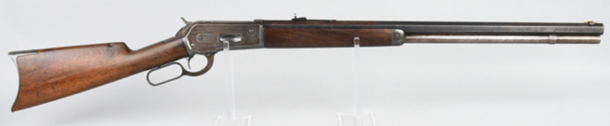  Rare Special Order heavy-barrel Winchester Model 1886 rifle, caliber 40-82 WCF, shipped in 1888.